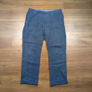 J.Crew Bowery Baird McNutt Irish Linen Pants Men's 36x32(31) Blue Preppy
